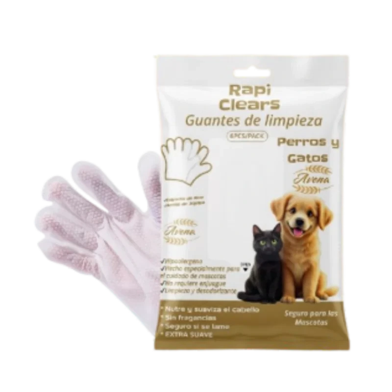 RapiClears Guante con avena para perros y gatos de piel sensible