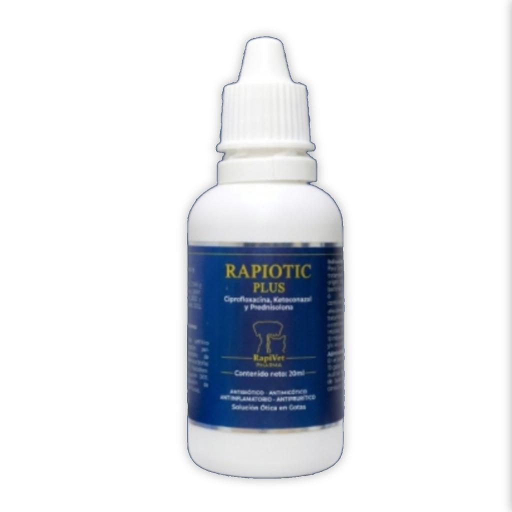 Rapiotic Plus, solución ótica en gotas para perros y gatos